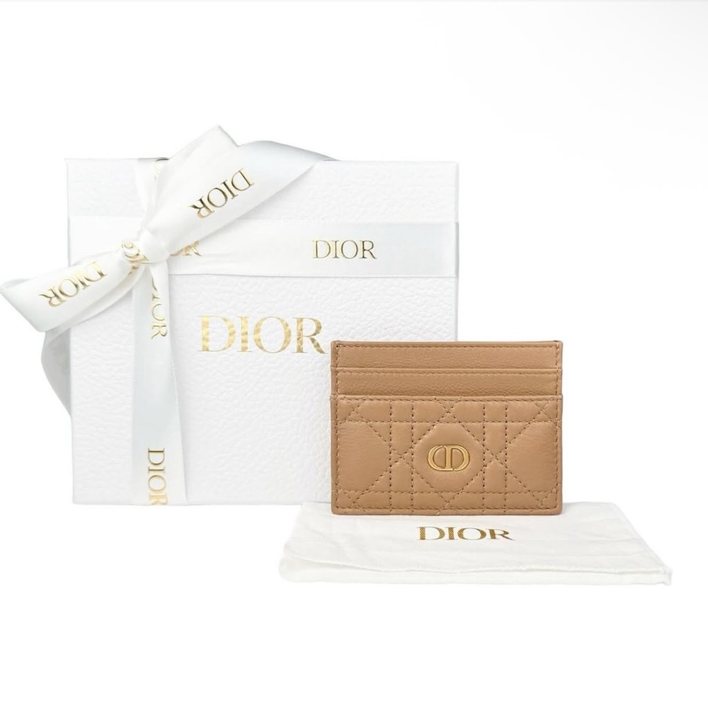 DIOR Tan Quilted Card Holder! NWB